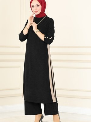 Siyah Garnili Kışlık Takım Siyah Garnili Kışlık Takım