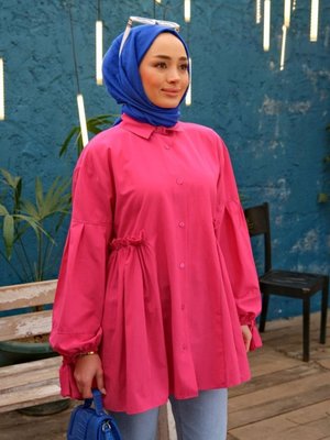 Fırfırlı Oversize Gömlek Fırfırlı Oversize Gömlek