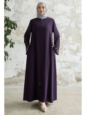 Mürdüm Taşlı Geniş Kol Ferace