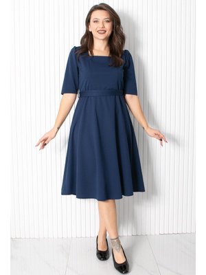 Lacivert Kemer Detay Abiye Elbise