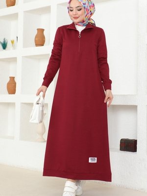 Bordo Arma Detaylı Spor Elbise Bordo Arma Detaylı Spor Elbise