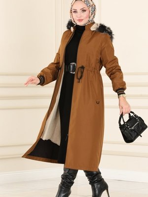 Taba Kapitone Detay Bondit Trençkot Taba Kapitone Detay Bondit Trençkot