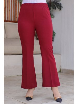 Bordo Piyale İspanyol Paça Pantolon