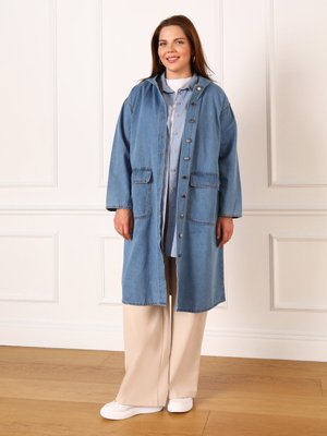 Mavi Büyük Beden Kap / Pardesü