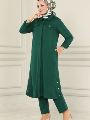 Zümrüt Cep Detaylı Takım Zümrüt Cep Detaylı Takım