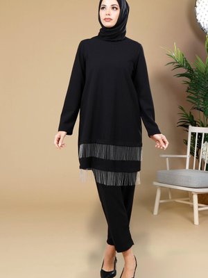 Siyah Tunik Pantolon Li Takım Siyah Tunik Pantolon Li Takım