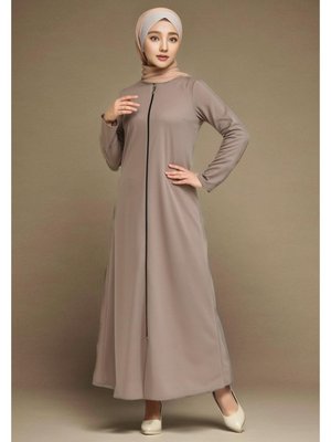 Vizon Sıfır Yaka Fermuarlı Ferace Vizon Sıfır Yaka Fermuarlı Ferace