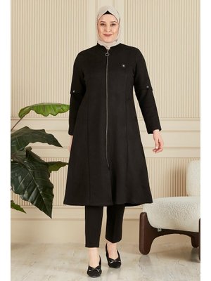 Siyah Giyim Büyük Beden Hakim Yaka Armalı Kap Pardesü Siyah Giyim Büyük Beden Hakim Yaka Armalı Kap Pardesü
