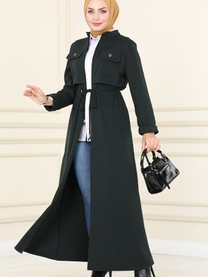 Zümrüt Bolero Detaylı Kışlık Ferace Zümrüt Bolero Detaylı Kışlık Ferace