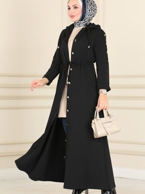 Siyah Beli Bağcıklı Tivit Ferace Siyah Beli Bağcıklı Tivit Ferace