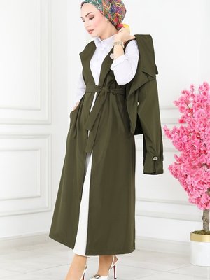 Haki İki Parçalı Trençkot Haki İki Parçalı Trençkot