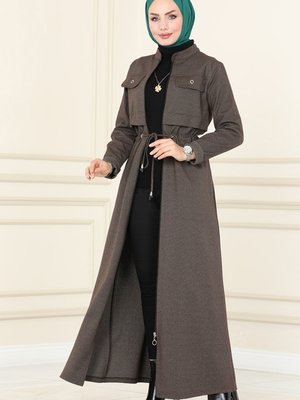 Kahve Bolero Detaylı Kışlık Ferace Kahve Bolero Detaylı Kışlık Ferace