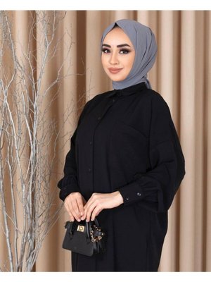 Siyah Cepli Oversize Salaş Tunik Siyah Cepli Oversize Salaş Tunik
