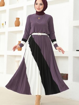 Lila Piliseli Etekli Sandy Takım