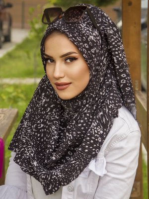 Beyaz Hazır Türban Siyah