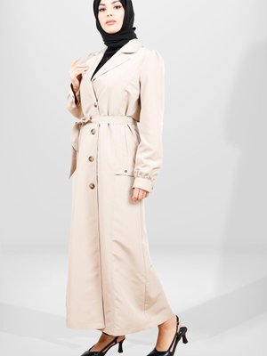 Bej Uzun Trençkot
