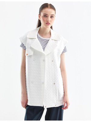 Etek Ucu Lastikli Yelek Beyaz Etek Ucu Lastikli Yelek Beyaz