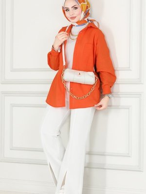 Ekru Önden Yırtmaçlı Dalgıç Pantolon Ekru Önden Yırtmaçlı Dalgıç Pantolon