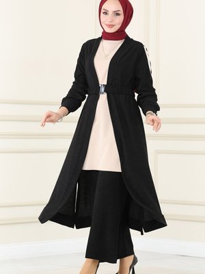 Siyah & Vizyon Kemerli Kışlık İkili Takım Siyah & Vizyon Kemerli Kışlık İkili Takım