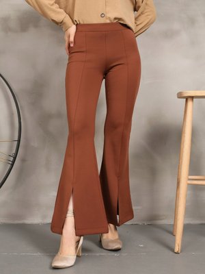 Kahverengi Scuba İspanyol Paça Pantolon Kahverengi Scuba İspanyol Paça Pantolon
