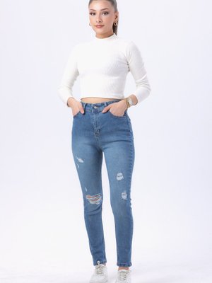 Mavı Likralı Skinny Kot Pantolon Mavı Likralı Skinny Kot Pantolon