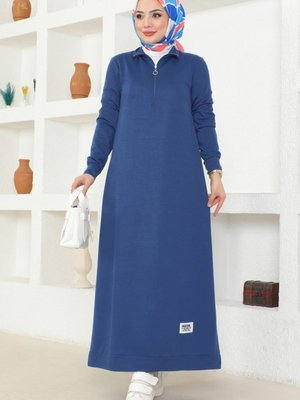 İndigo Arma Detaylı Spor Elbise