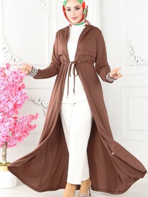 Kahve Ribana Detaylı Spor Ferace