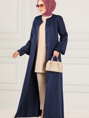 Fermuarlı Ferace Lacivert