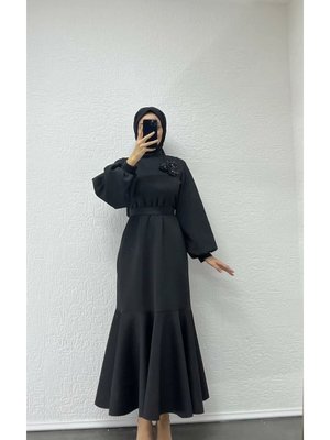 Çiçek Detaylı Abiye Elbise Çiçek Detaylı Abiye Elbise
