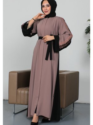 Nakışlı Cupra Kumaş Abaya Nakışlı Cupra Kumaş Abaya