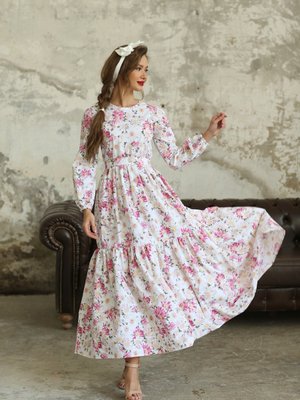 Pembe Papatyalı Elbise Pembe Papatyalı Elbise