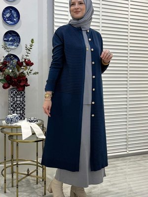 Manolya İndigo Triko Hırka Manolya İndigo Triko Hırka