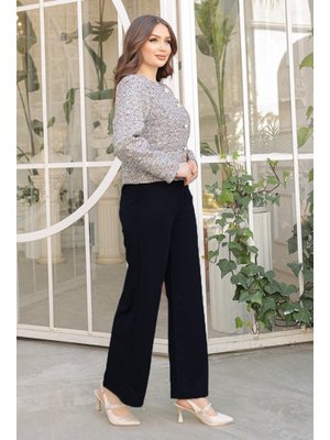 Siyah Palazzo Scuba Pantolon