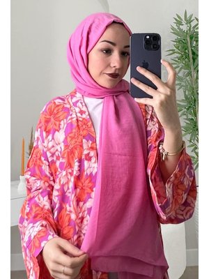 Pembe Pamuk Kraş Şal