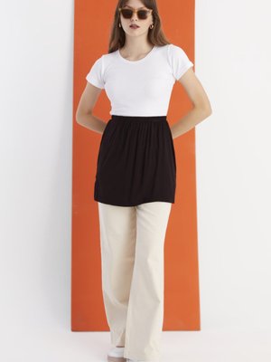 Penye Içlik Etek Açık Siyah Penye Içlik Etek Açık Siyah