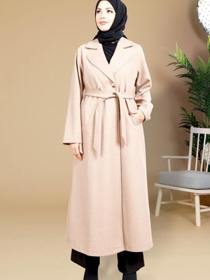 Bej Kaşe Keçe Manto Bej Kaşe Keçe Manto