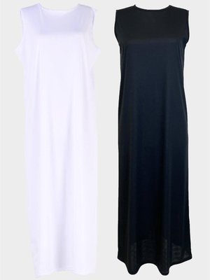 Beyaz 2'li Paket Kolsuz Elbise Astarı Içlik Jüpon Beyaz 2'li Paket Kolsuz Elbise Astarı Içlik Jüpon