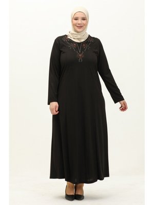 Büyük Beden Nakışlı Elbise