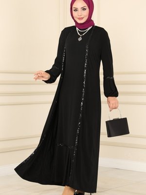 Siyah Pul Detaylı İkili Takım