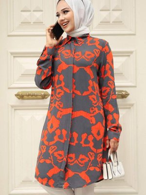 Desenli Kiremit Tunik