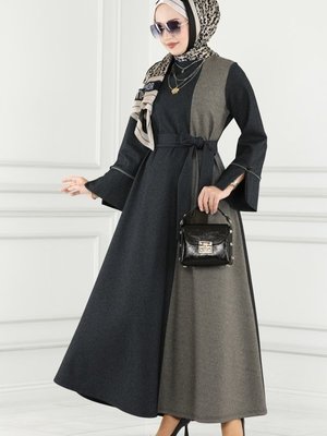 Antrasit & Vizyon Volan Kollu Kışlık Elbise