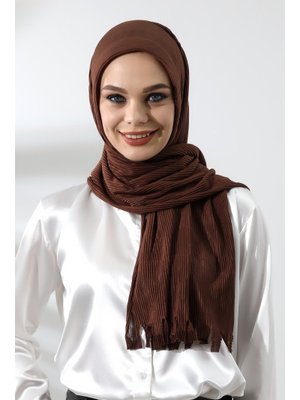 Kahverengi Kahve Hazır Pratik Fitilli Pamuklu Şal Kahverengi Kahve Hazır Pratik Fitilli Pamuklu Şal
