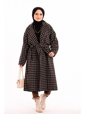 Siyah Hardal Tüvit Kumaş Kaban Siyah Hardal Tüvit Kumaş Kaban