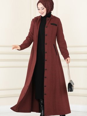 Tarçın Kapüşonlu Kışlık Ferace Tarçın Kapüşonlu Kışlık Ferace