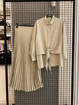 Trend Yeni Yaz Sezon Keten Etekli Takım Modaayka