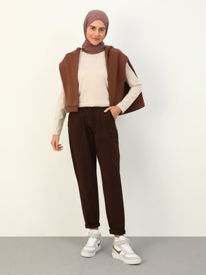 Bej Viskon Kumaştan Bisiklet Yaka Tunik 85 Cm Bej Viskon Kumaştan Bisiklet Yaka Tunik 85 Cm