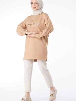 Vızon Bisiklet Yaka Baskılı Uzun Kollu Sweatshirt