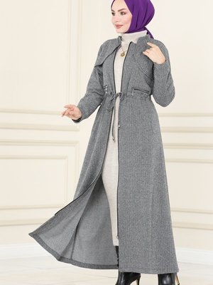 Gri Bolerolu Kışlık Ferace Gri Bolerolu Kışlık Ferace