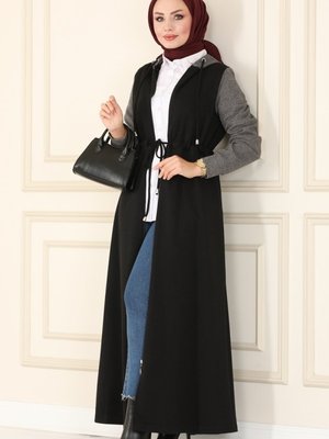 Siyah & Vizyon Beli Tünelli Kışlık Ferace Siyah & Vizyon Beli Tünelli Kışlık Ferace