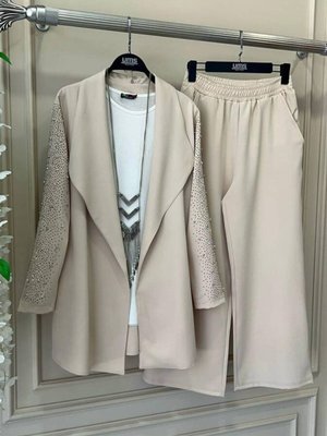 Taş İşlemeli Ceket Pantolon Takım